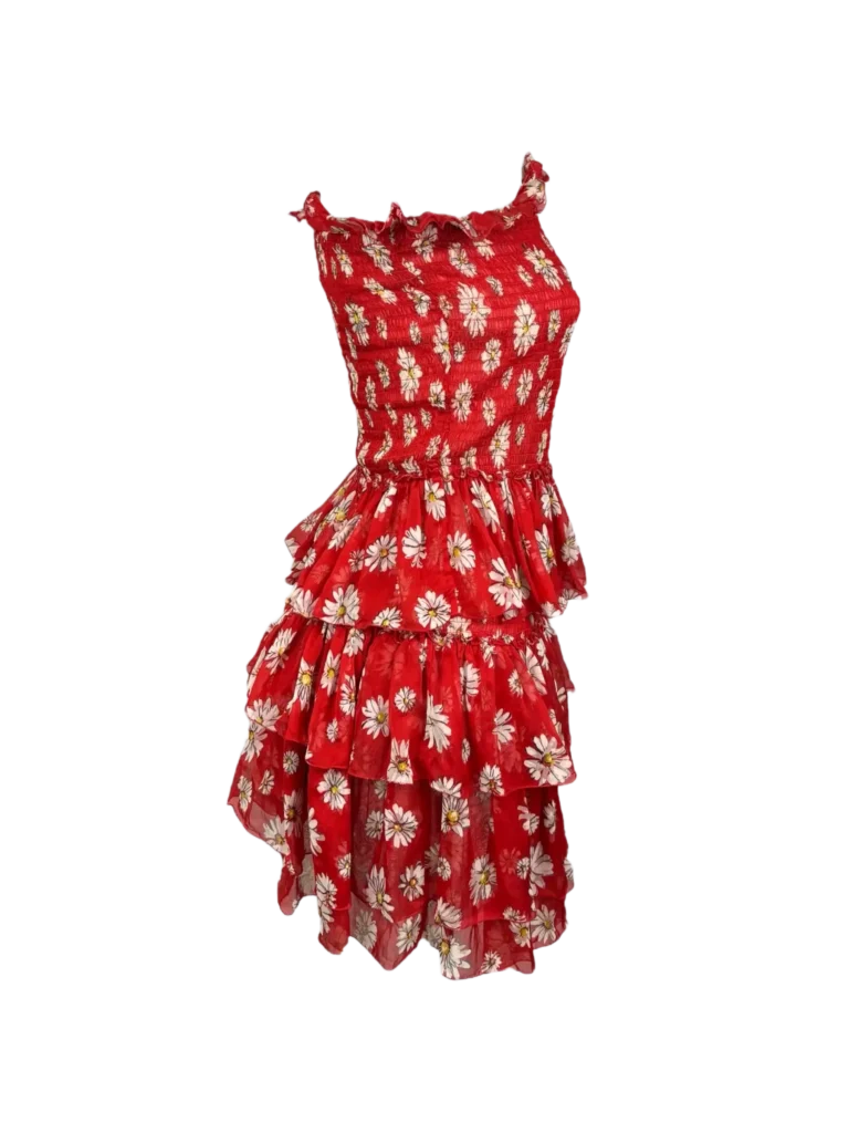 Minidress a fascia in seta stampata., foto 2 di 5