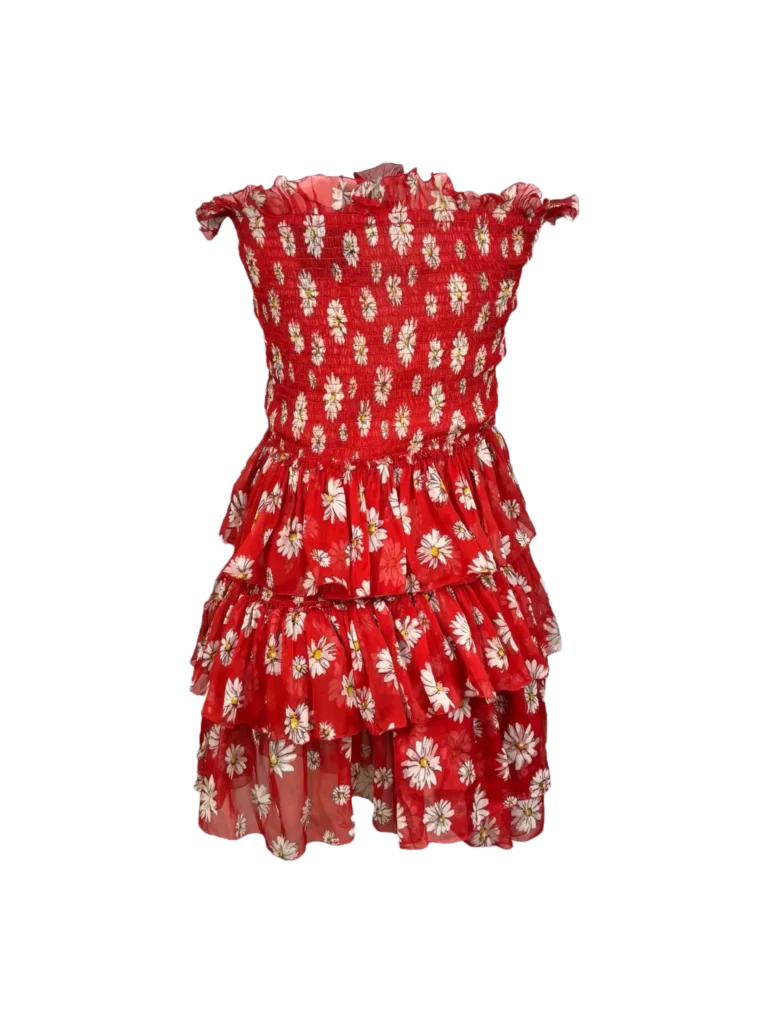 Minidress a fascia in seta stampata., foto 3 di 5