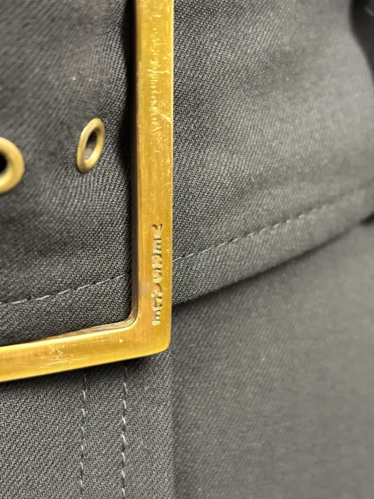Vintage wool trench coat with leather details, 42., photo 5 of 8