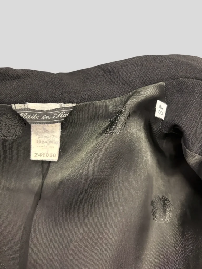 Trench vintage in lana con dettagli in pelle., foto 7 di 8