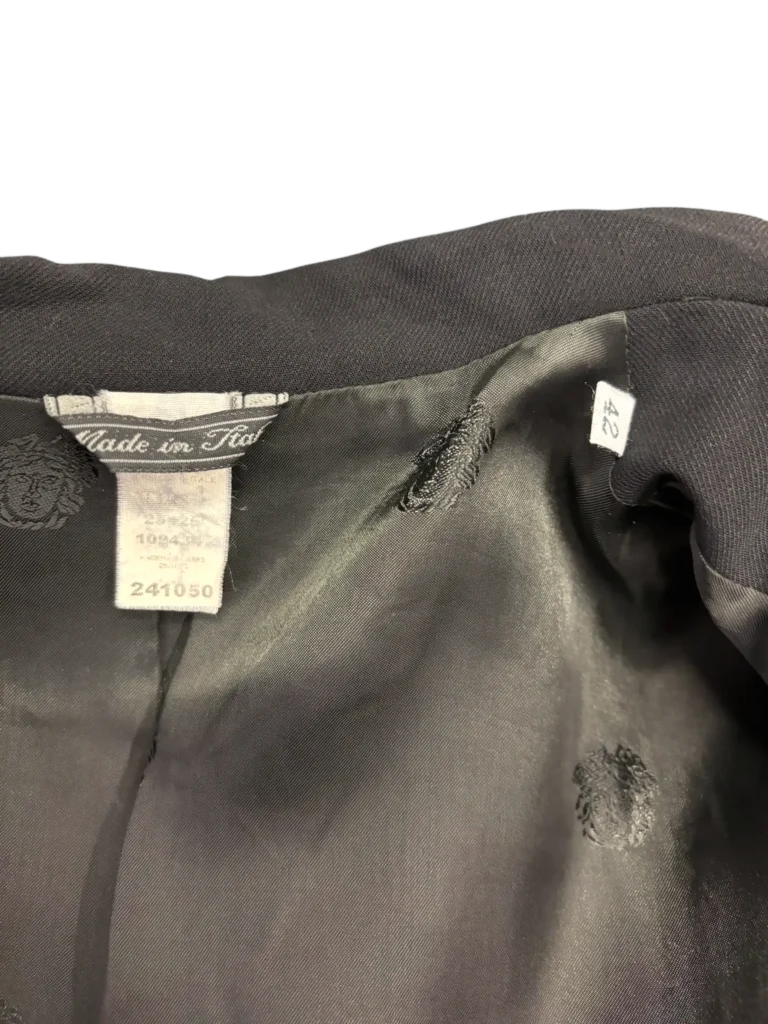 Trench vintage in lana con dettagli in pelle., foto 7 di 8