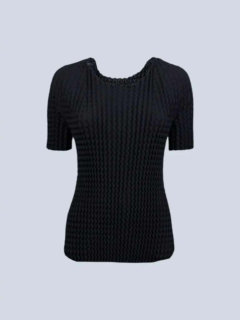 Cotton zig-zag pleated T-shirt, 2.