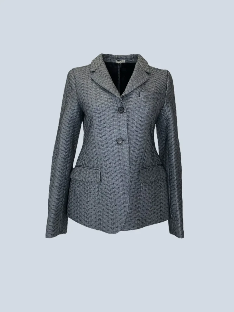 Blazer monopetto lamé e seta, 40.