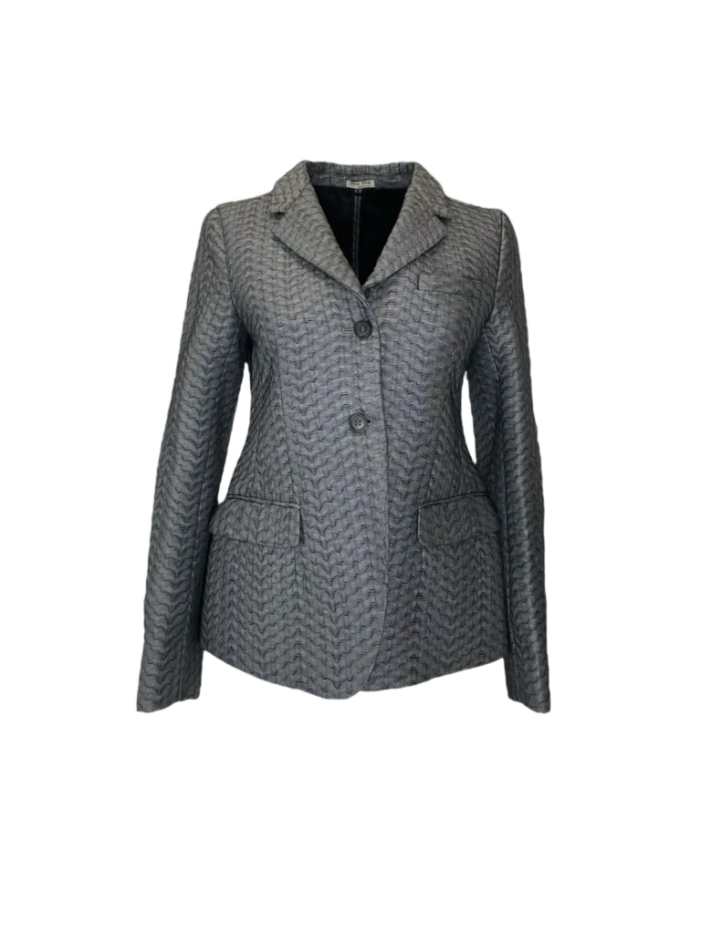 Blazer monopetto lamé e seta.