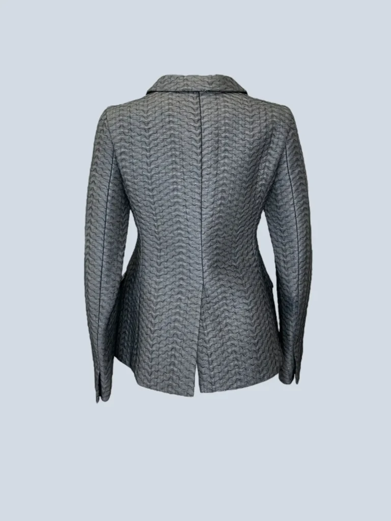 Blazer monopetto lamé e seta, 40., foto 3 di 6