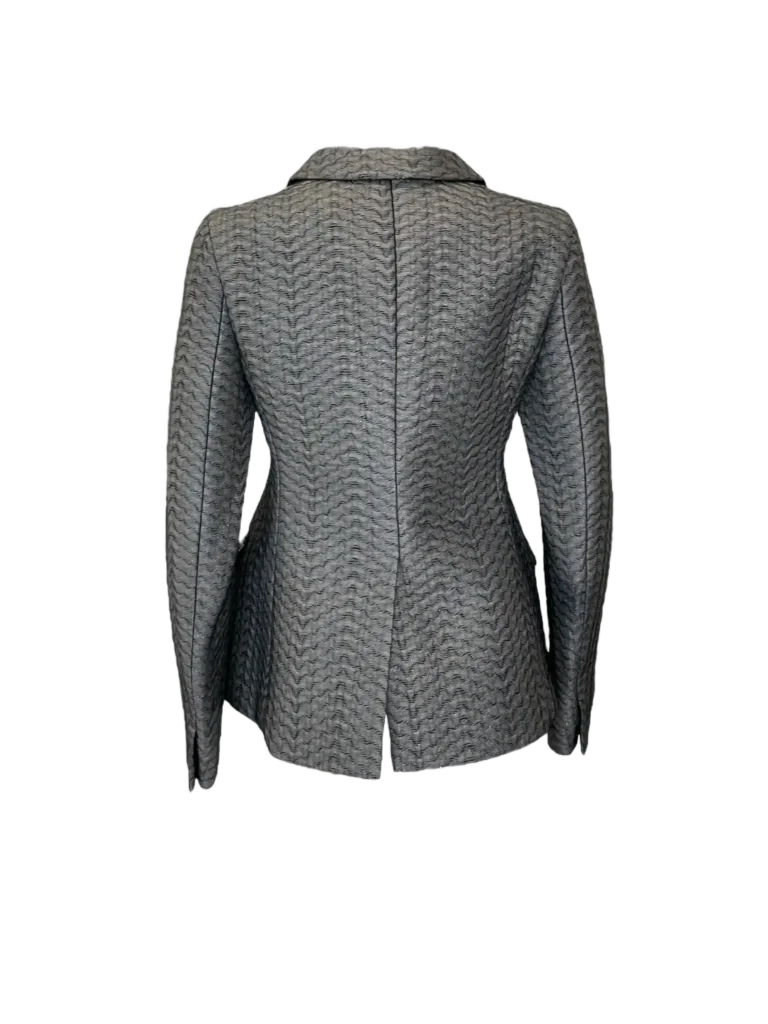 Lamé and silk single-breasted blazer., photo 3 of 6