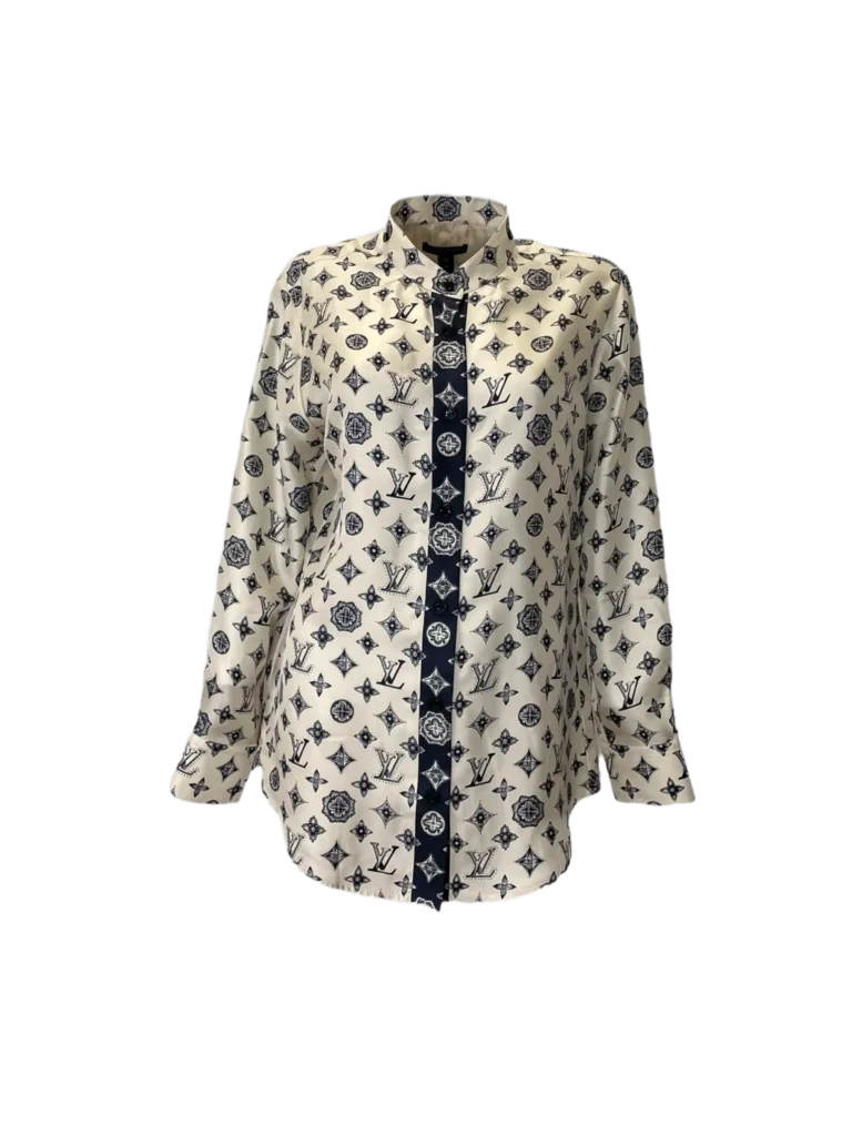 Camicia in twill di seta Monogram., foto 2 di 12