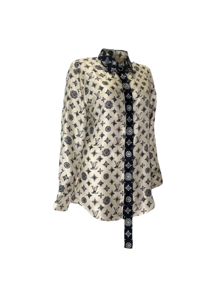 Camicia in twill di seta Monogram., foto 3 di 12