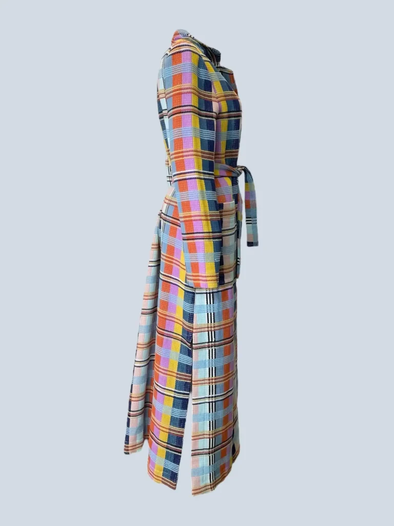 Multicolor checked long coat, 1., photo 3 of 9