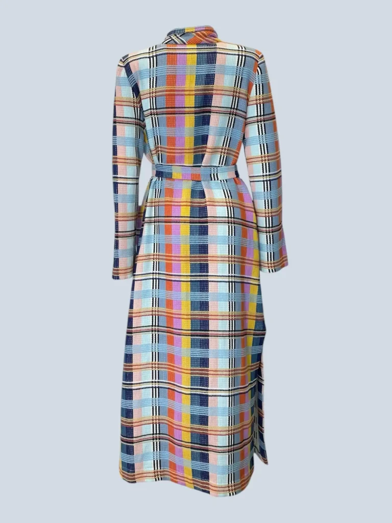 Multicolor checked long coat, 1., photo 4 of 9