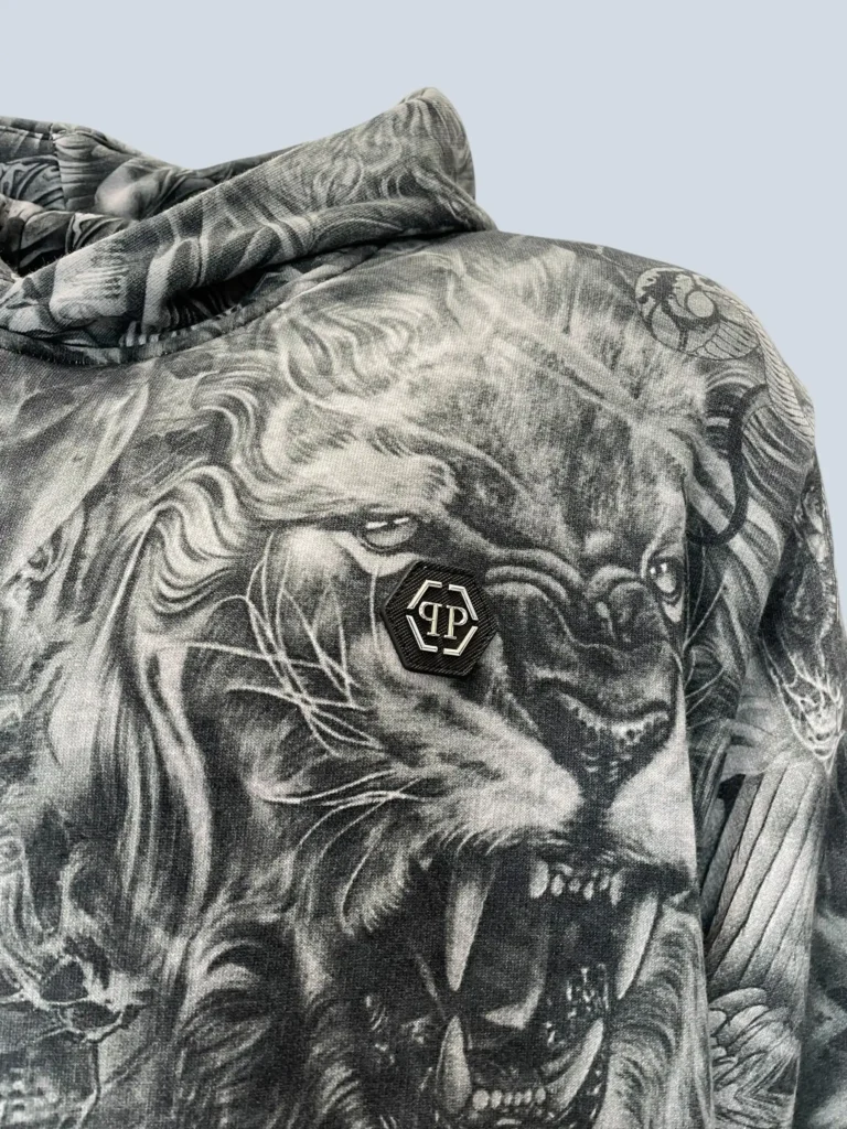 Philpp Plein, felpa con cappuccio stampa Tattoo, L., foto 11 di 11