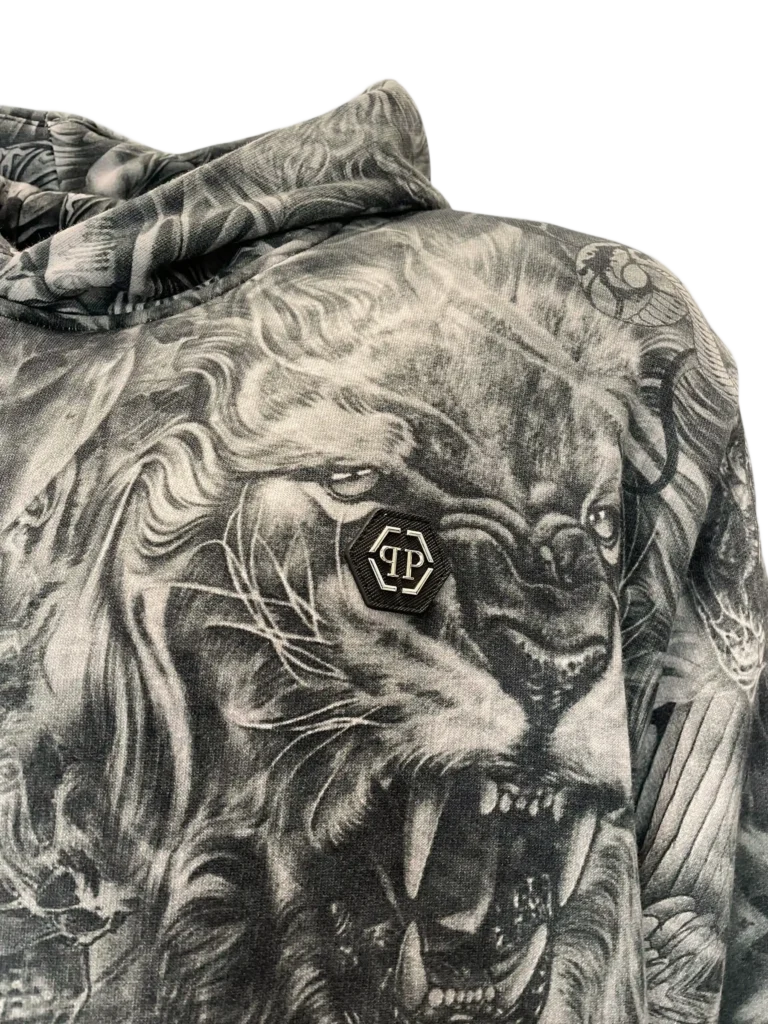 Philpp Plein, felpa con cappuccio stampa Tattoo., foto 11 di 11