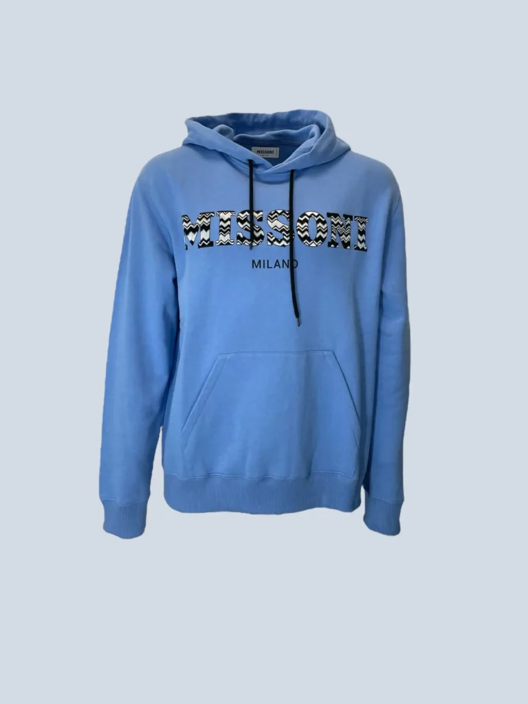 Felpa con cappuccio e logo Zig Zag ricamato, L.