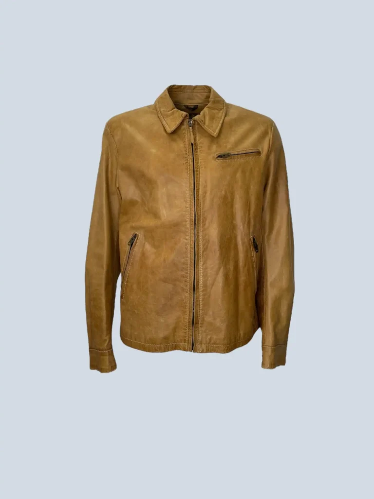 Giacca in pelle con zip, L.