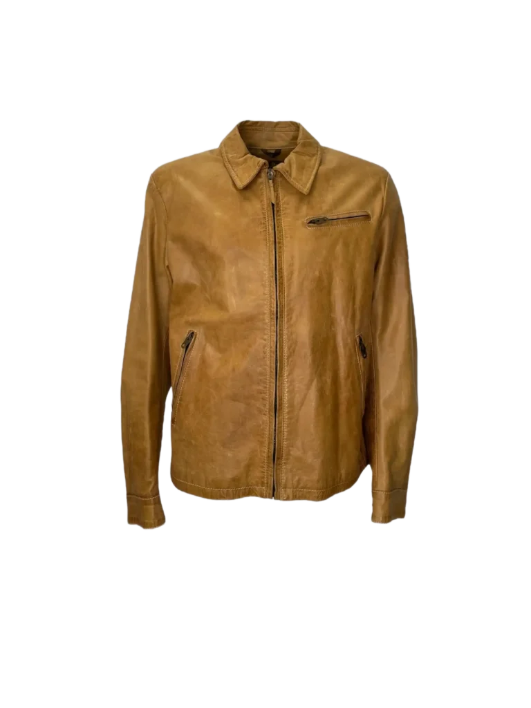 Giacca in pelle con zip.