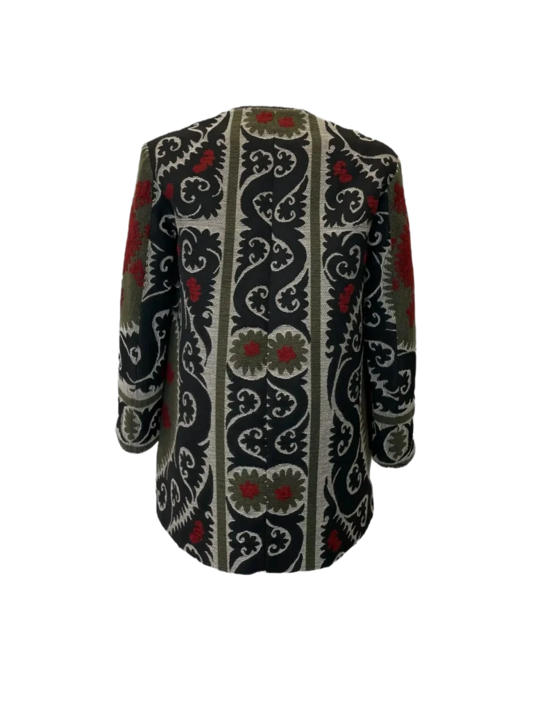Giacca corta jacquard motivo azteco., foto 4 di 9