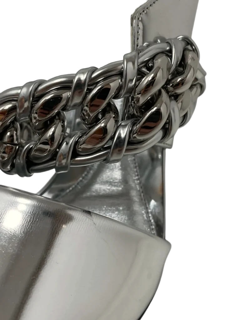 Leather mules with metal chain detail, photo 7 of 7