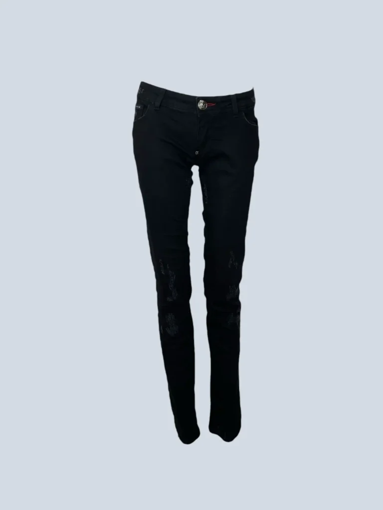 Pantaloni skinny in denim distressed, 26.