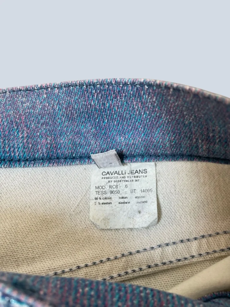 Cavalli Jeans, pantaloni in denim effetto watercolor e glitter, 28., foto 8 di 8