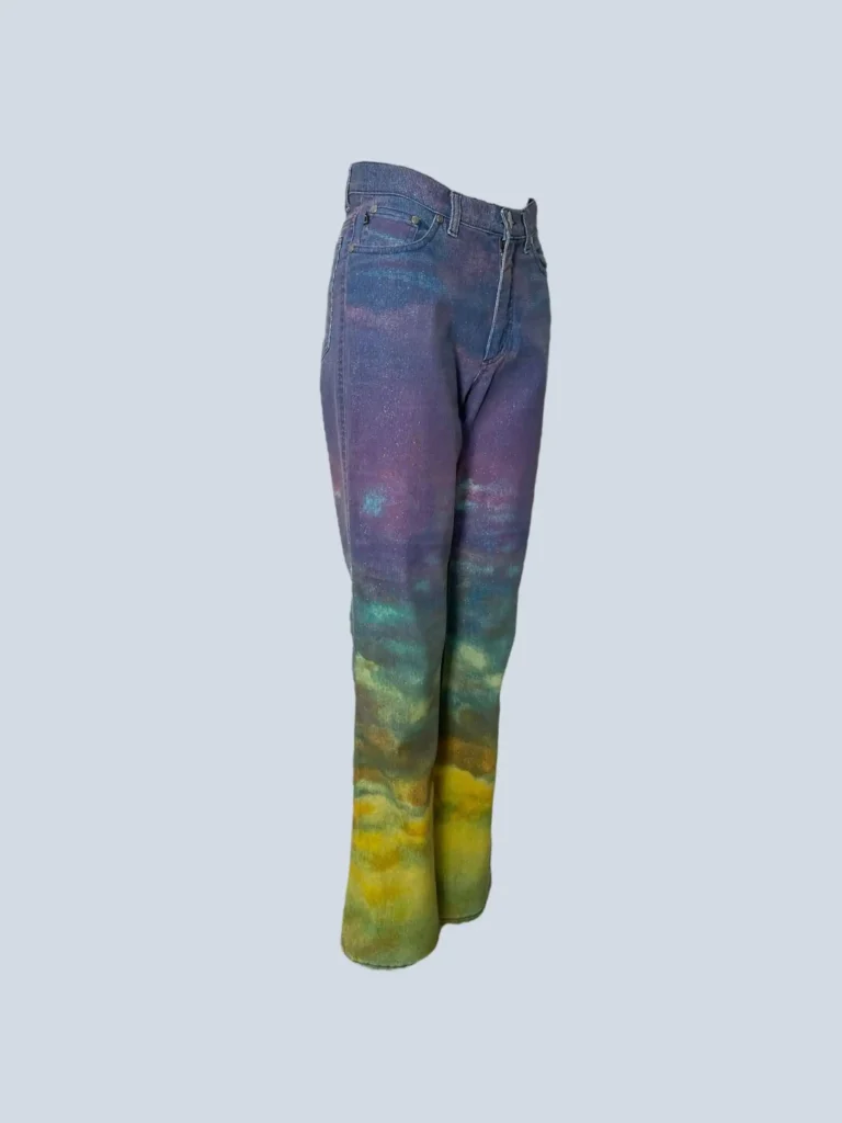 Cavalli Jeans, pantaloni in denim effetto watercolor e glitter, 28., foto 2 di 8