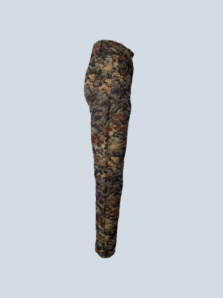 Pantaloni a vita alta in broccato, 40., foto 3 di 8