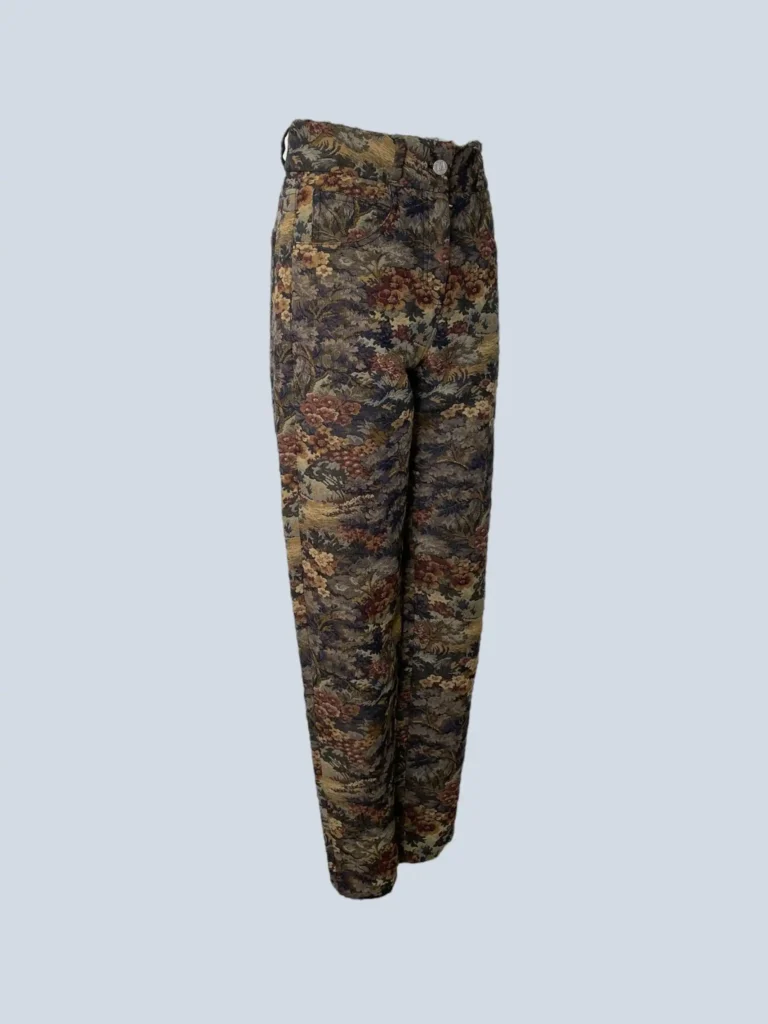 Pantaloni a vita alta in broccato, 40., foto 2 di 8