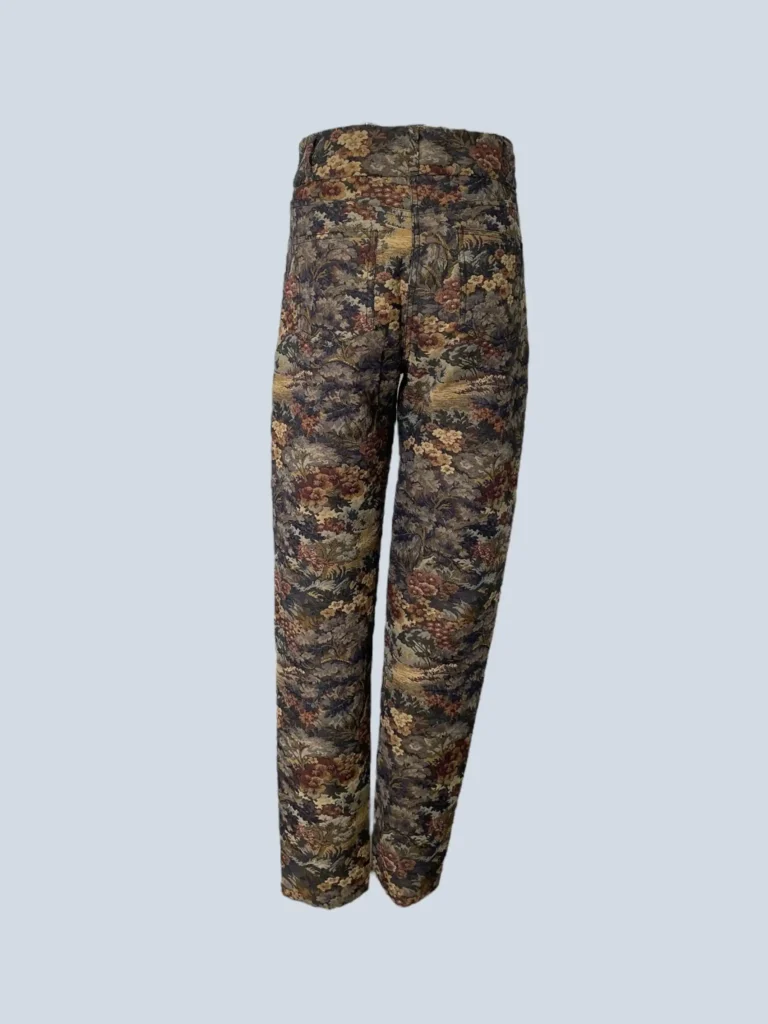 Pantaloni a vita alta in broccato, 40., foto 4 di 8
