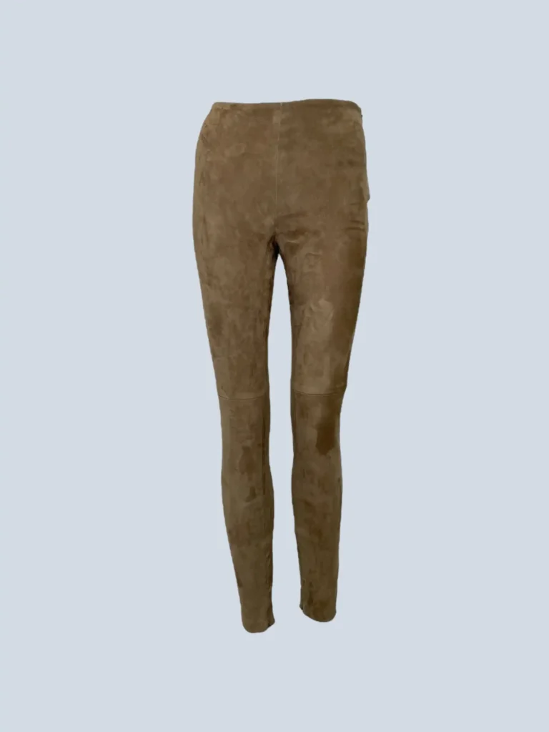 Pantaloni leggings in pelle scamosciata, 0.