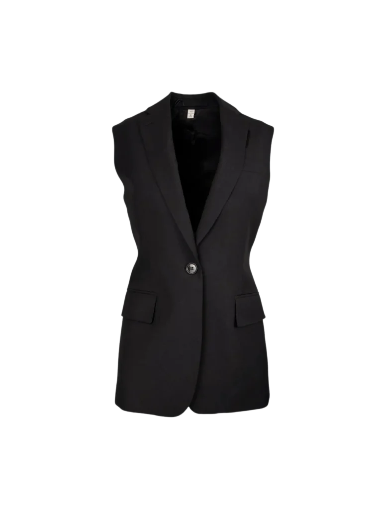 Gilet con un bottone in lana.