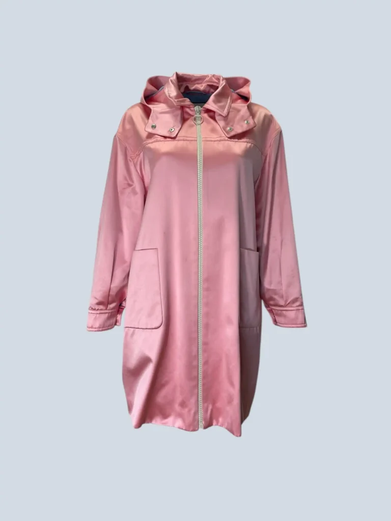 Satin raincoat-style lightweight coat, 42.