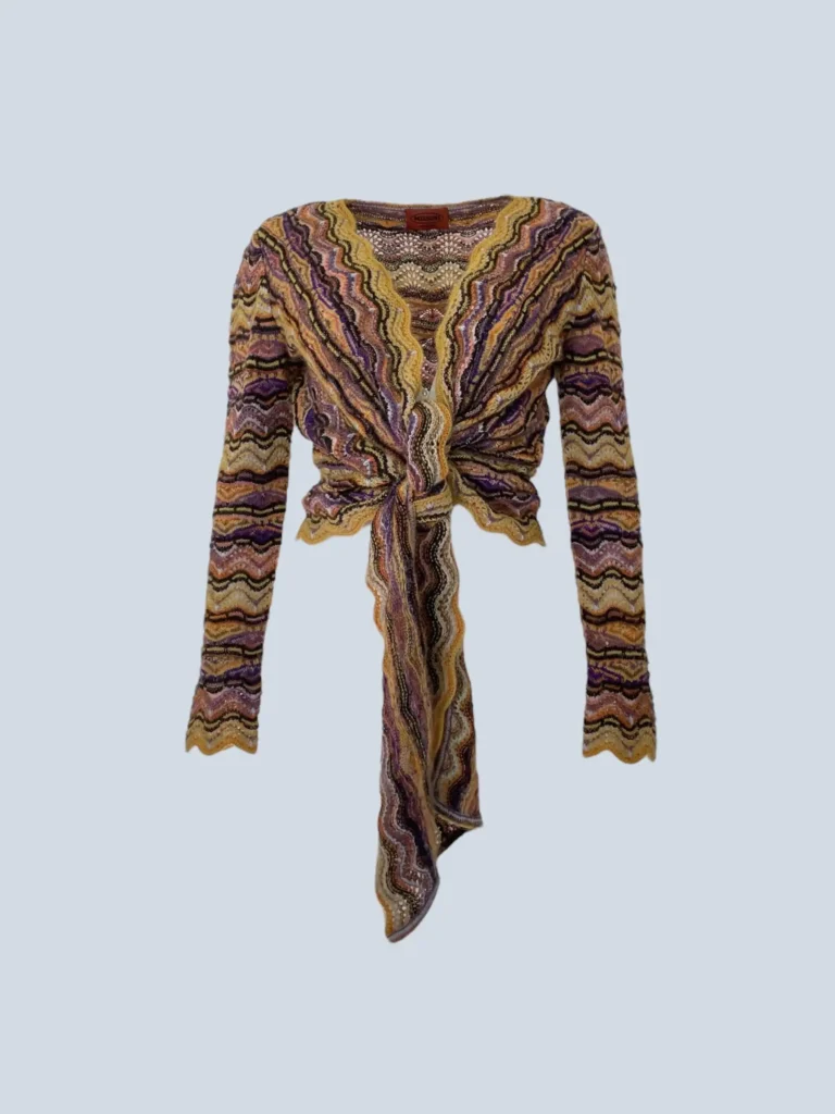 Cardigan corto con nodo in misto mohair, 42.