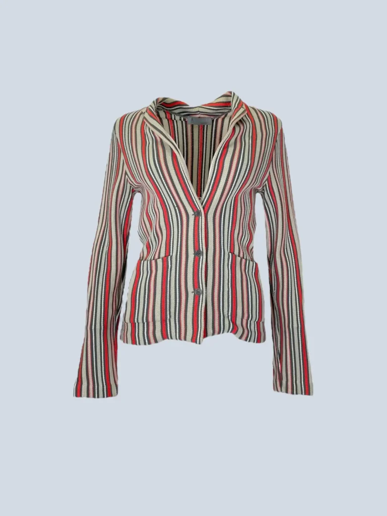 Cardigan in cotone a righe, 42.