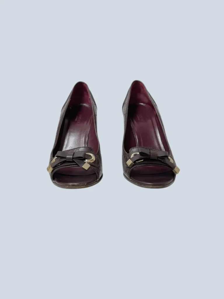 Décolleté open toe in pelle Guccissima, 36,5C., foto 3 di 7