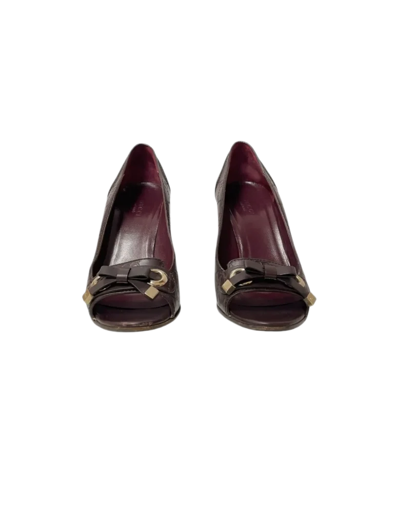 Décolleté open toe in pelle Guccissima., foto 3 di 7