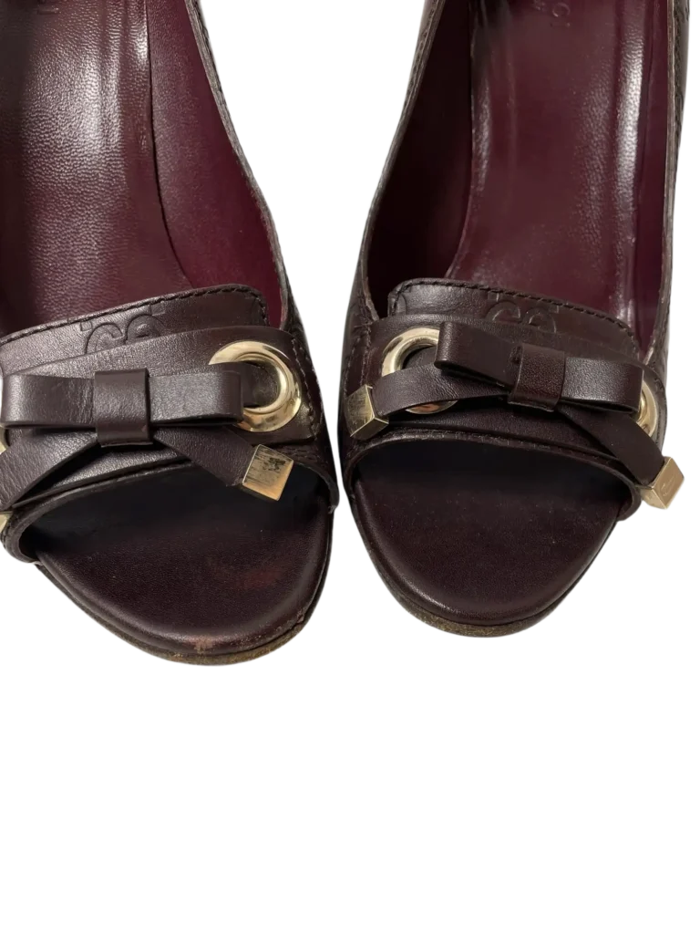 Décolleté open toe in pelle Guccissima., foto 7 di 7