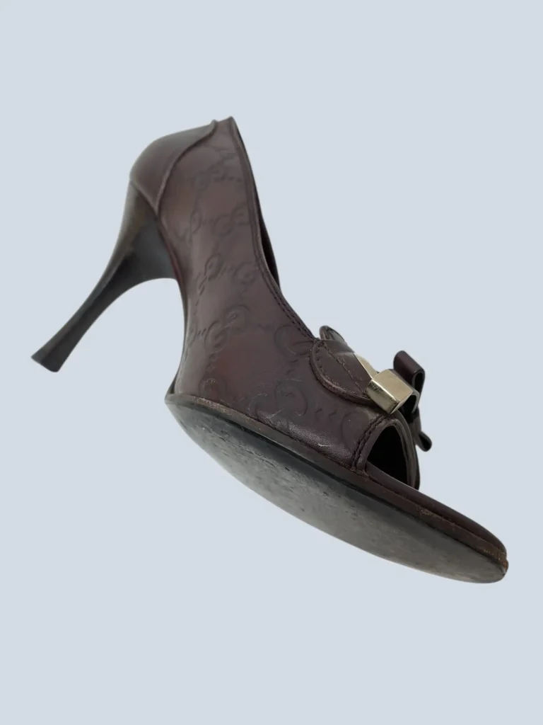 Décolleté open toe in pelle Guccissima, 36,5C., foto 5 di 7