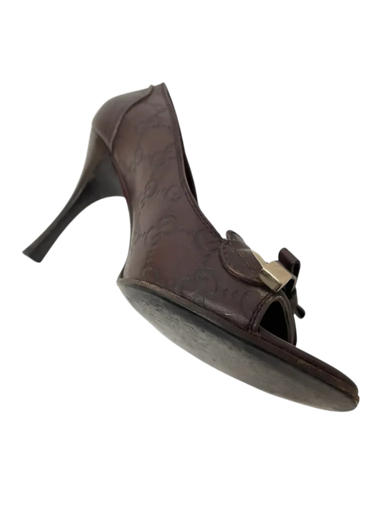 Décolleté open toe in pelle Guccissima., foto 5 di 7