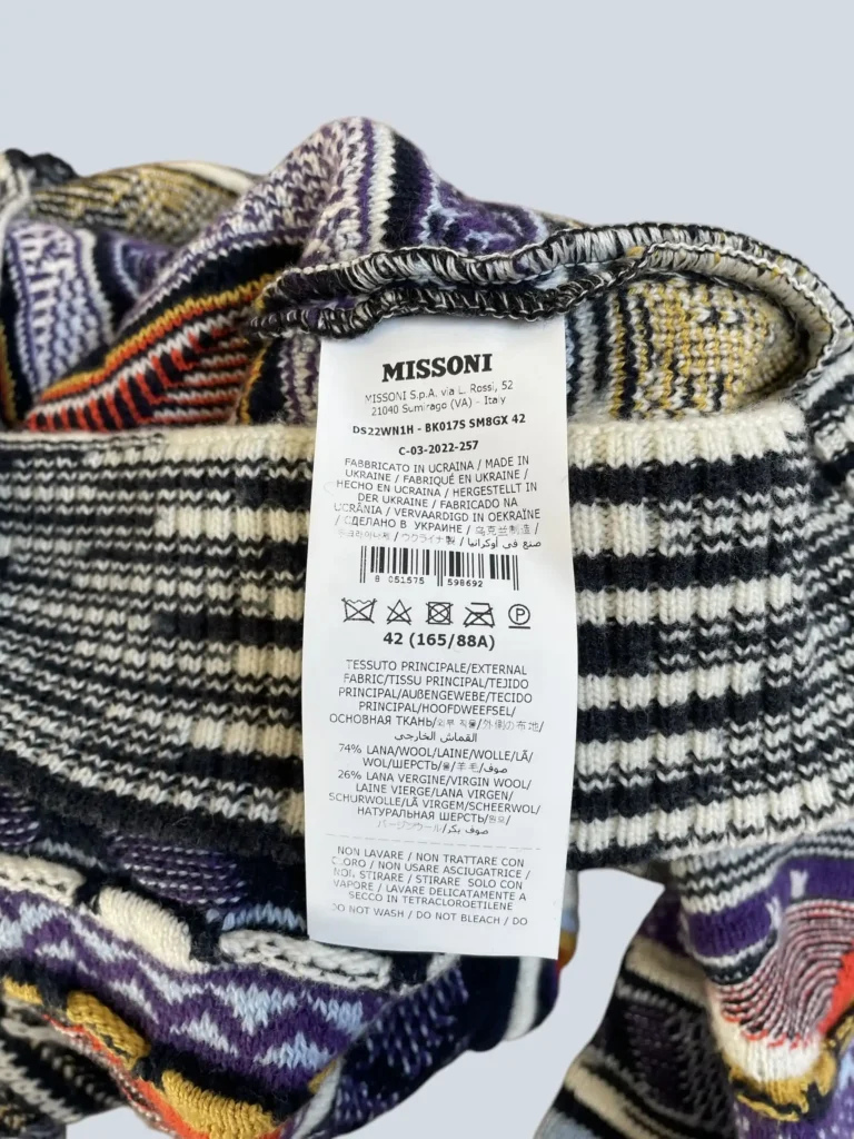 Maglione a collo alto in lana con motivo jacquard., foto 6 di 6