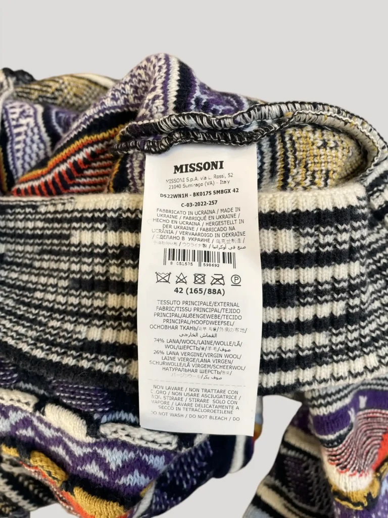 Maglione a collo alto in lana con motivo jacquard., foto 6 di 6