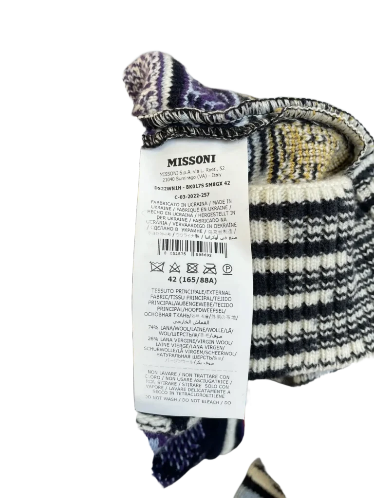 Maglione a collo alto in lana con motivo jacquard., foto 6 di 6