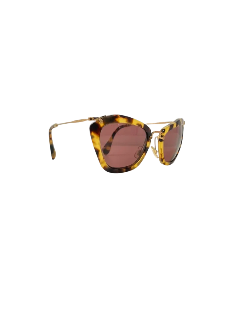 Havana acetate and metal Cat Eye sunglasses.
