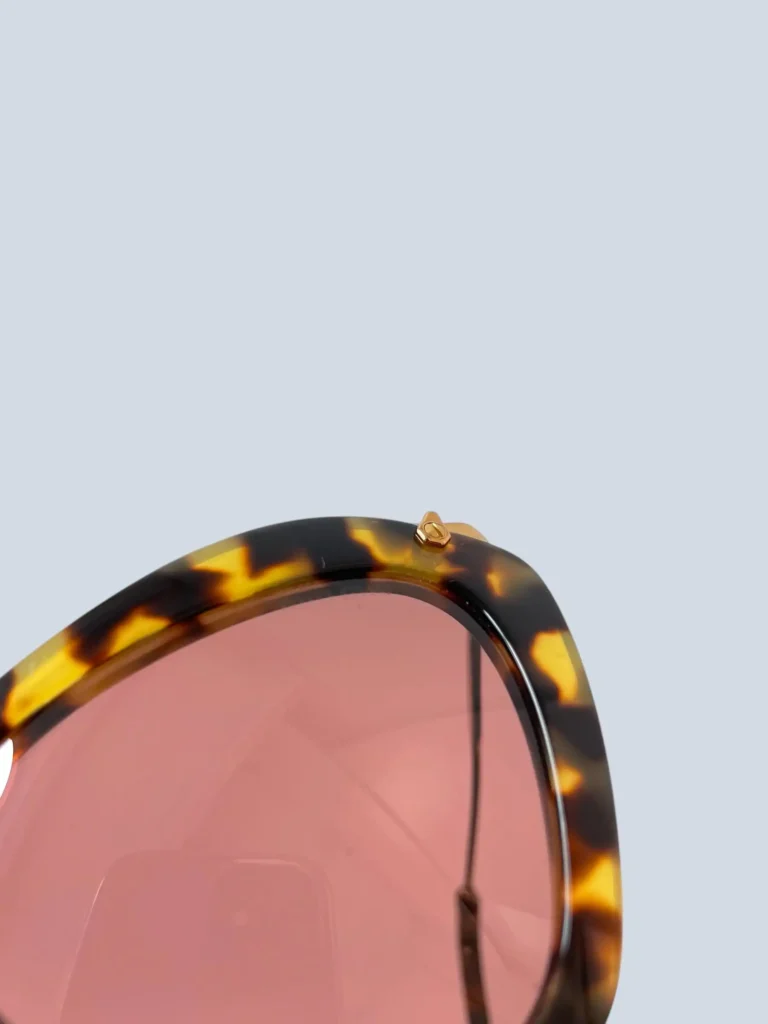 Occhiali da sole Cat Eye in acetato havana e metallo., foto 6 di 8
