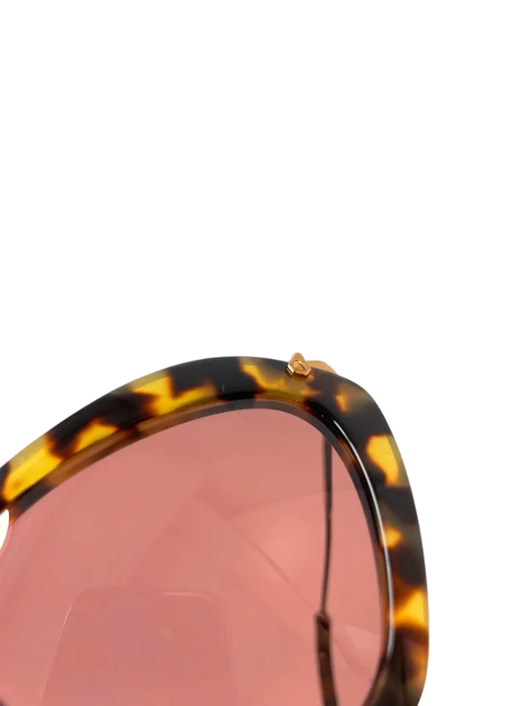 Occhiali da sole Cat Eye in acetato havana e metallo., foto 6 di 8