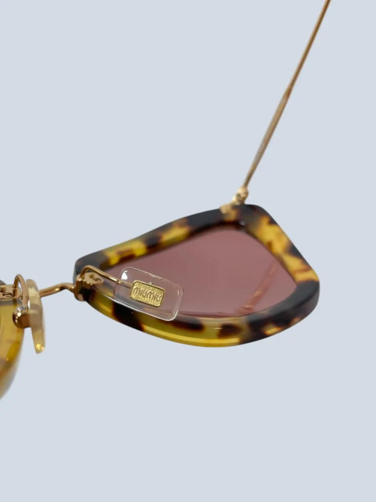 Occhiali da sole Cat Eye in acetato havana e metallo., foto 5 di 8
