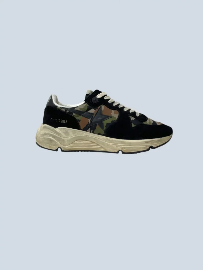 Sneakers Running Sole in nylon camouflage e suede, 42.