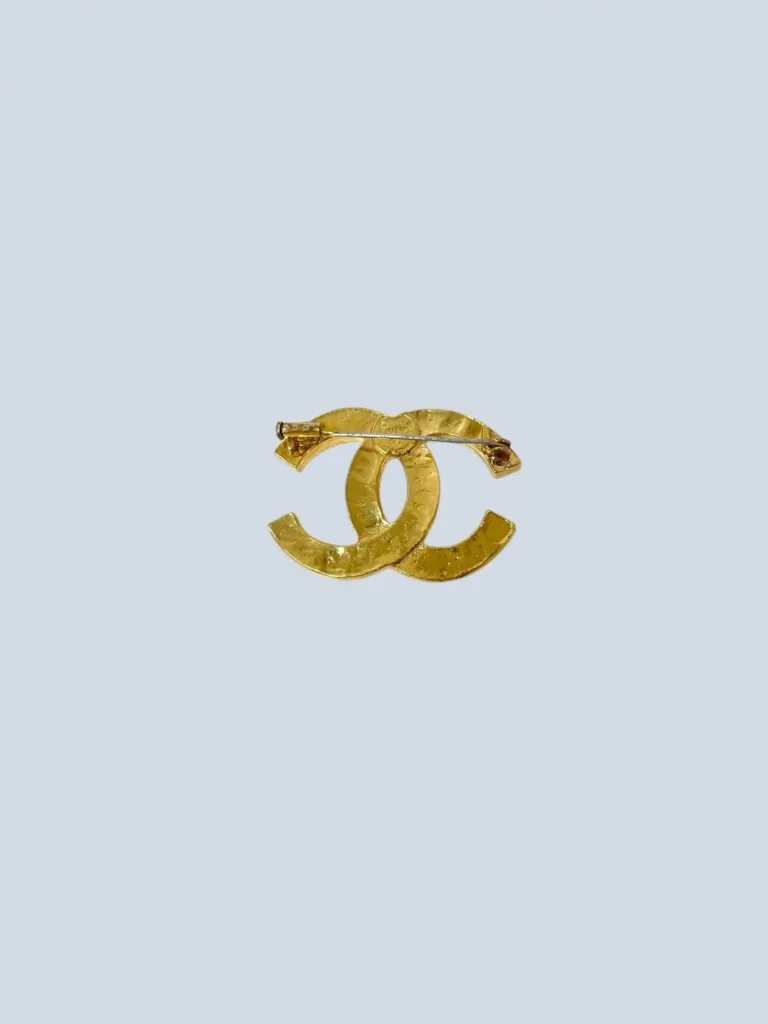 Gold-plated metal and rhinestone brooch, photo 2 of 4