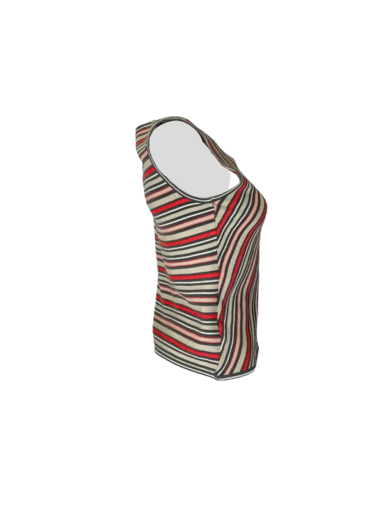 Gilet a zip in cotone a righe., foto 2 di 5