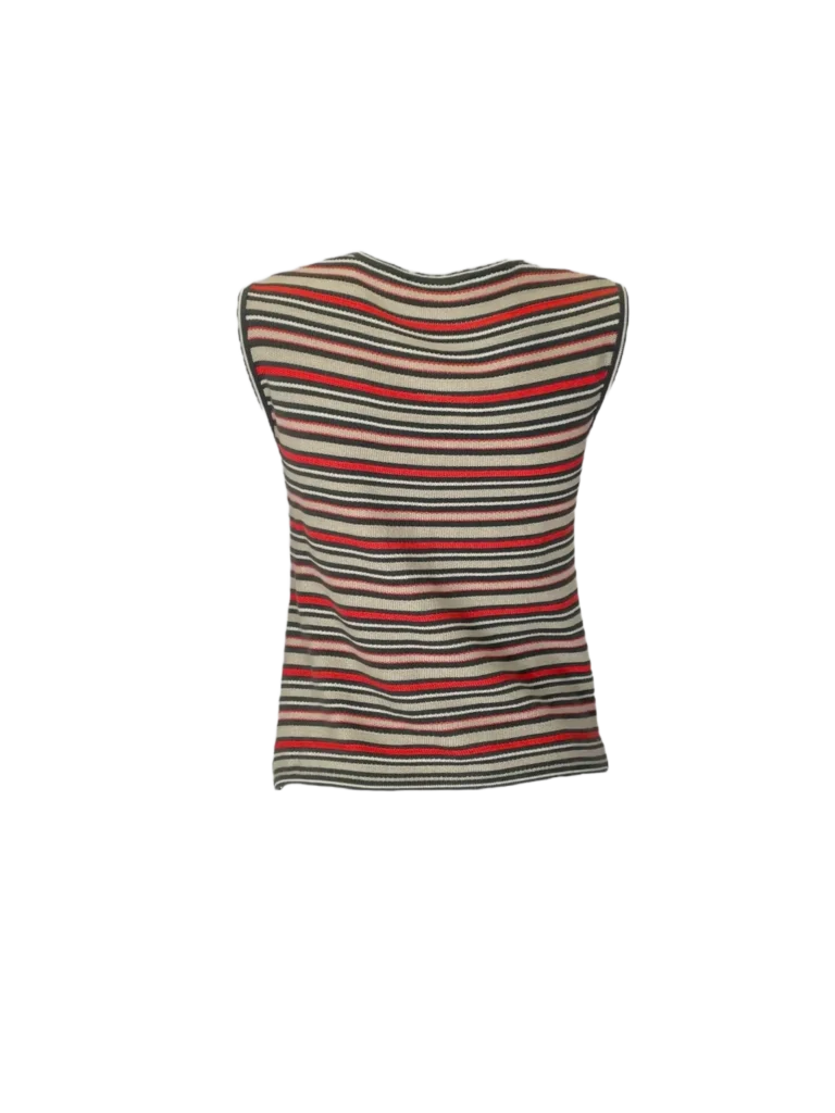 Gilet a zip in cotone a righe., foto 3 di 5