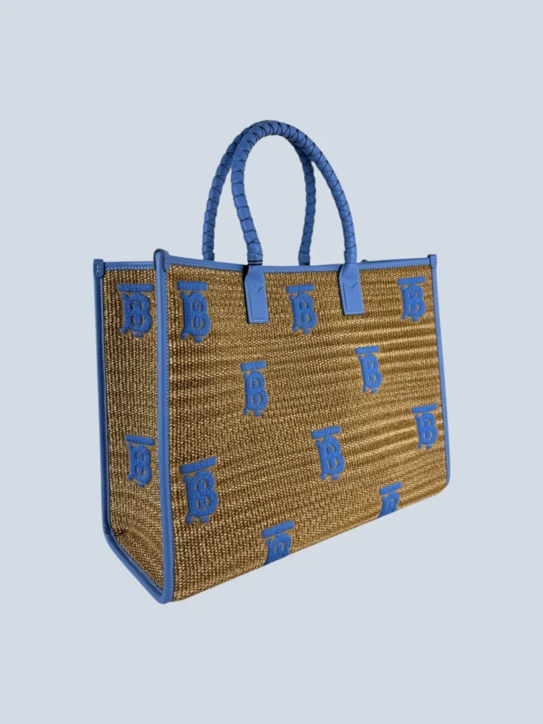 Borsa Freya tote grande in rafia con ricamo., foto 2 di 10