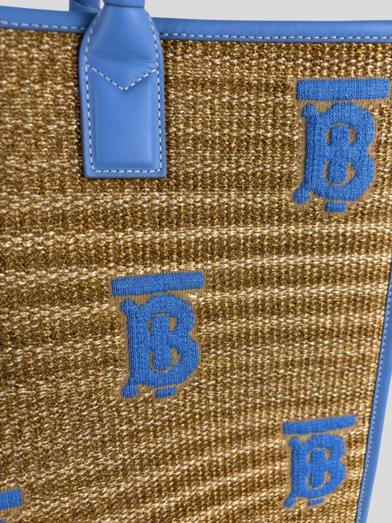 Borsa Freya tote grande in rafia con ricamo., foto 9 di 10